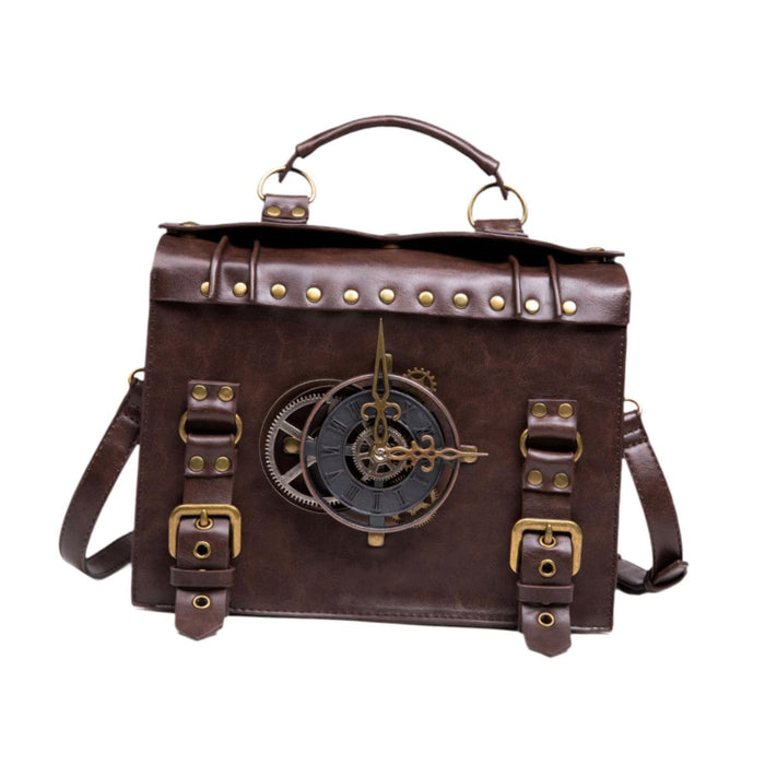 Steampunk Crossbody Bag Adjustable Strap Large Capacity Handbag Shoulder Bag