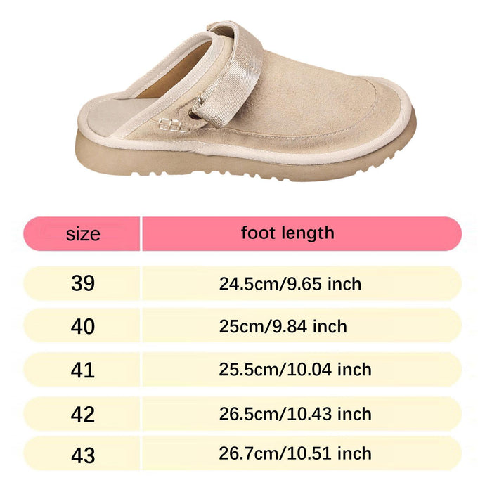 Suede Clogs Adjustable Strap Thick Soled Slip on Closed Toe AntiSlip Sandals 39