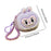 Cute Labubu Purse Creative Pocket Mini Wallet for Vacation Party Travel Round Purple