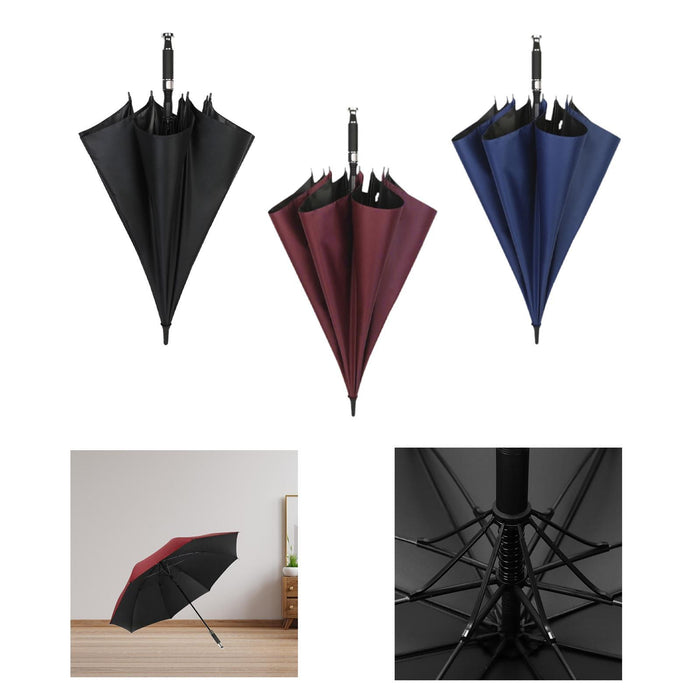 Rain Umbrella Large Lightweight Auto Open Umbrella for Traveling Beach Women Black