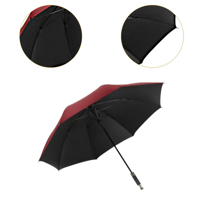 Rain Umbrella Large Lightweight Auto Open Umbrella for Traveling Beach Women Red