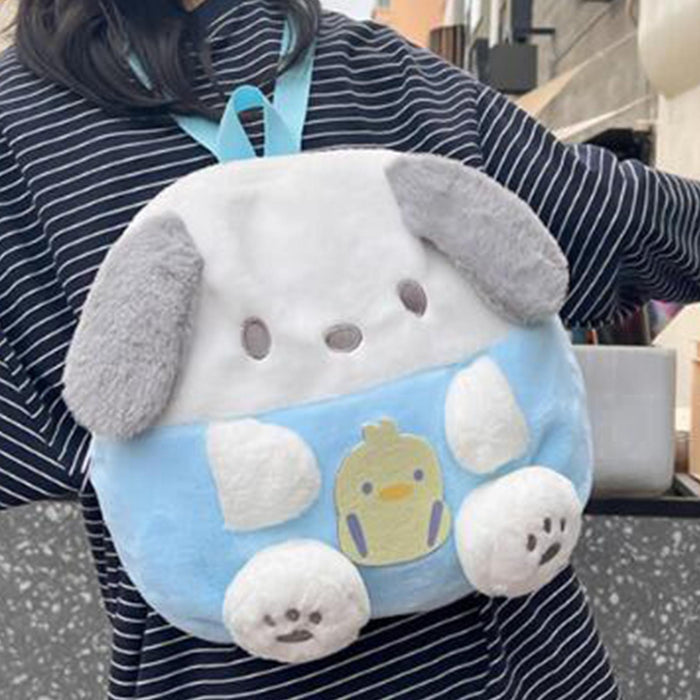 Kids Backpack Casual Tote Bag Stylish with Zipper Closure Adorable Plush Bag Blue