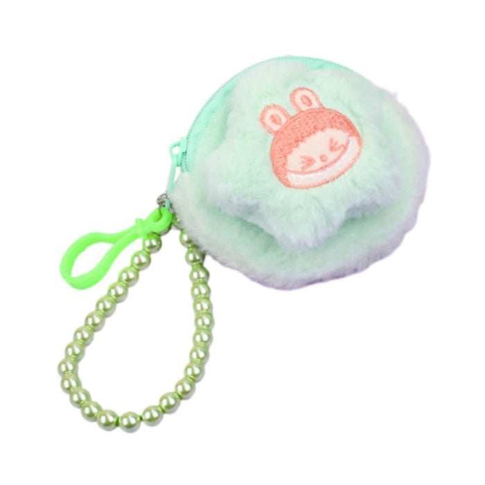 Cartoon Plush Purse with Lanyard Keychain for Dating Party Supplies Vacation Green