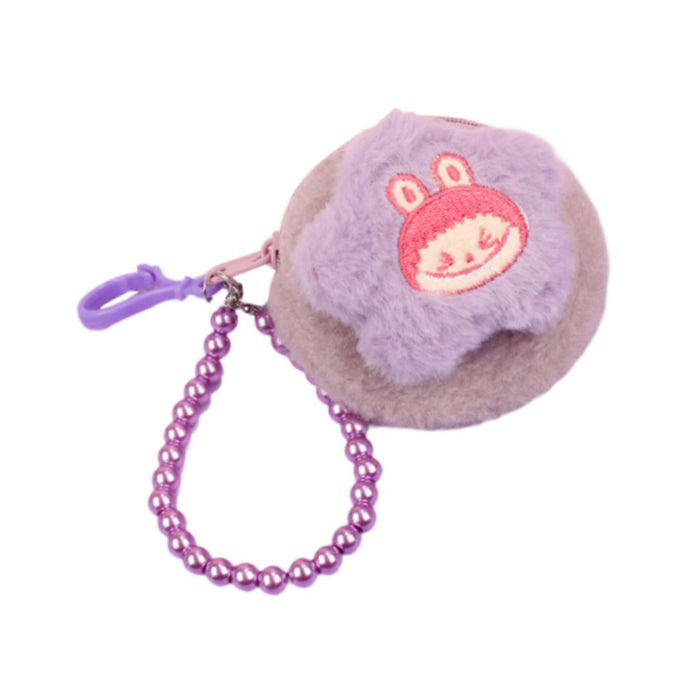 Cartoon Plush Purse with Lanyard Keychain for Dating Party Supplies Vacation Purple