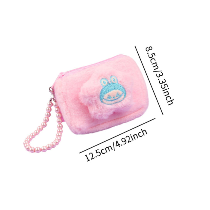 Cartoon Plush Purse Pendant Keychain for Gifts Party Favors Supplies Holiday Pink