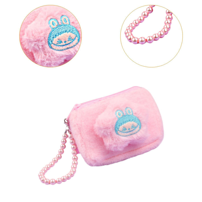 Cartoon Plush Purse Pendant Keychain for Gifts Party Favors Supplies Holiday Pink