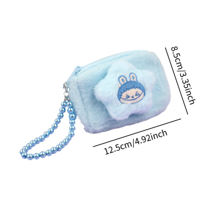 Cartoon Plush Purse Pendant Keychain for Gifts Party Favors Supplies Holiday Blue