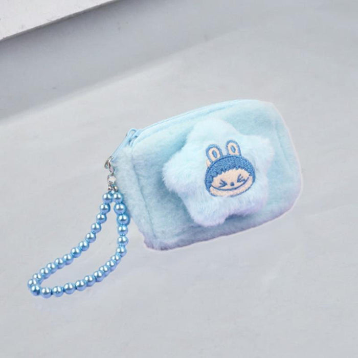 Cartoon Plush Purse Pendant Keychain for Gifts Party Favors Supplies Holiday Blue