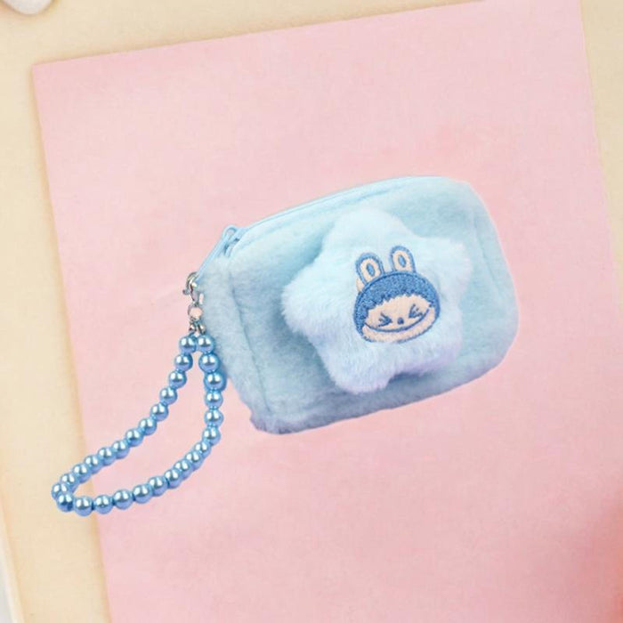 Cartoon Plush Purse Pendant Keychain for Gifts Party Favors Supplies Holiday Blue