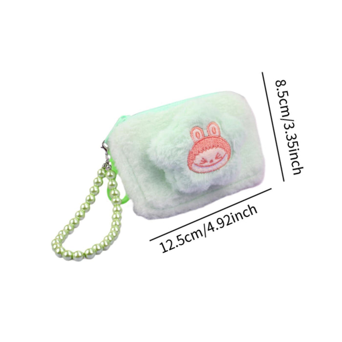 Cartoon Plush Purse Pendant Keychain for Gifts Party Favors Supplies Holiday Green