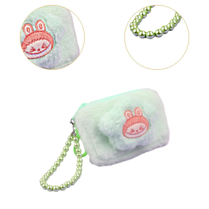 Cartoon Plush Purse Pendant Keychain for Gifts Party Favors Supplies Holiday Green