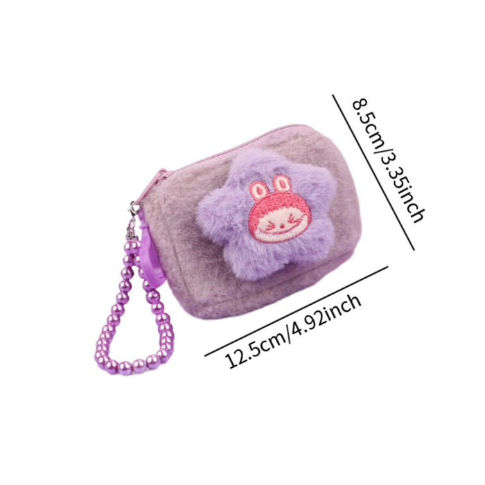 Cartoon Plush Purse Pendant Keychain for Gifts Party Favors Supplies Holiday Purple