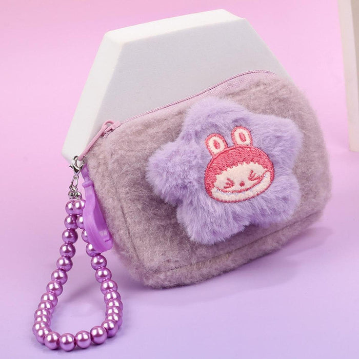 Cartoon Plush Purse Pendant Keychain for Gifts Party Favors Supplies Holiday Purple