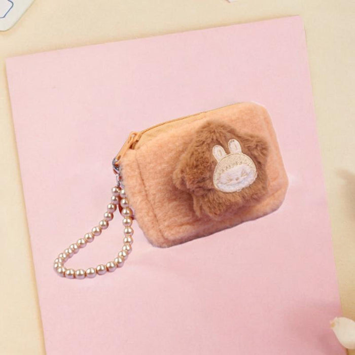 Cartoon Plush Purse Pendant Keychain for Gifts Party Favors Supplies Holiday Khaki