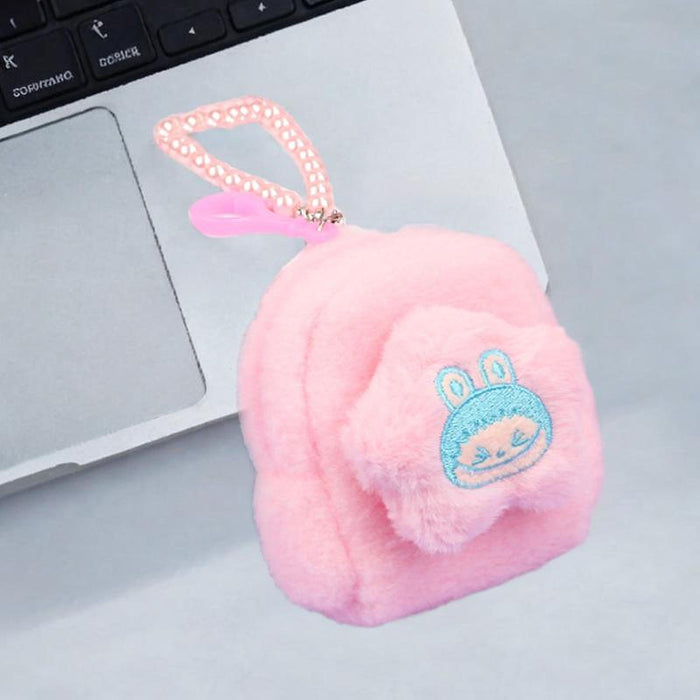 Cartoon Plush Purse Lightweight Girls Wallet for Dating Gifts Party Supplies Pink