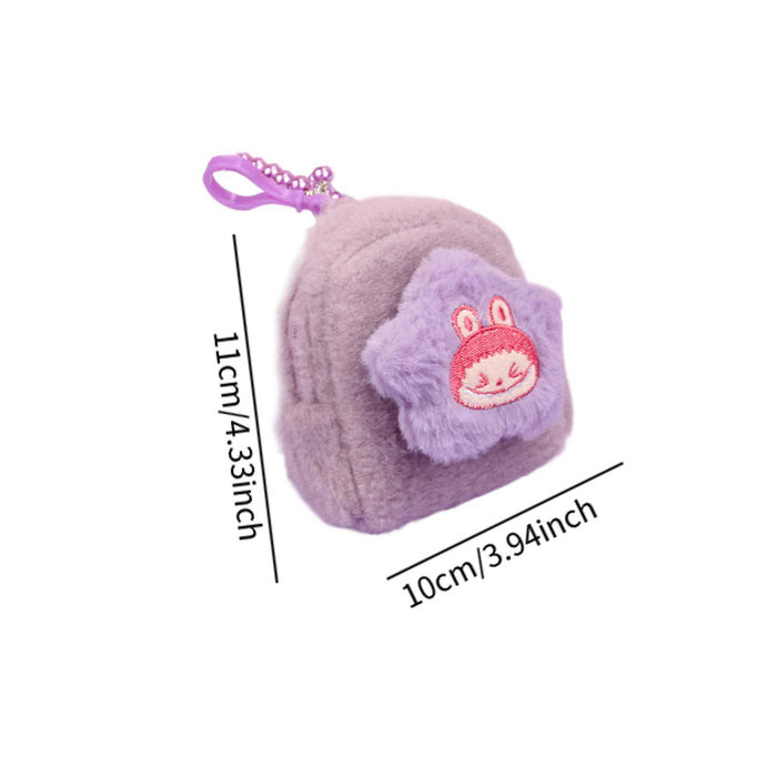 Cartoon Plush Purse Lightweight Girls Wallet for Dating Gifts Party Supplies Purple