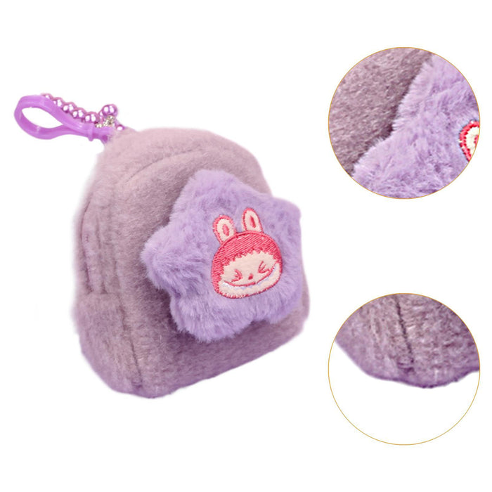 Cartoon Plush Purse Lightweight Girls Wallet for Dating Gifts Party Supplies Purple