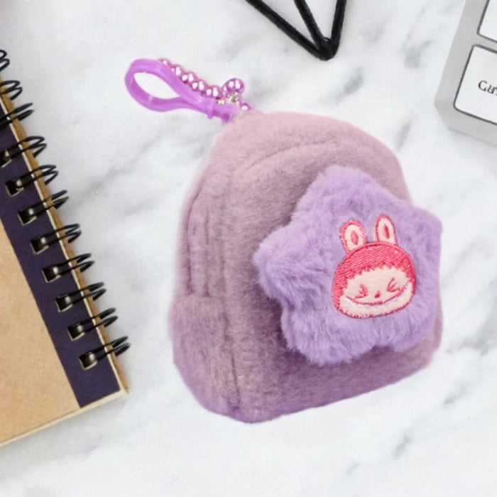 Cartoon Plush Purse Lightweight Girls Wallet for Dating Gifts Party Supplies Purple