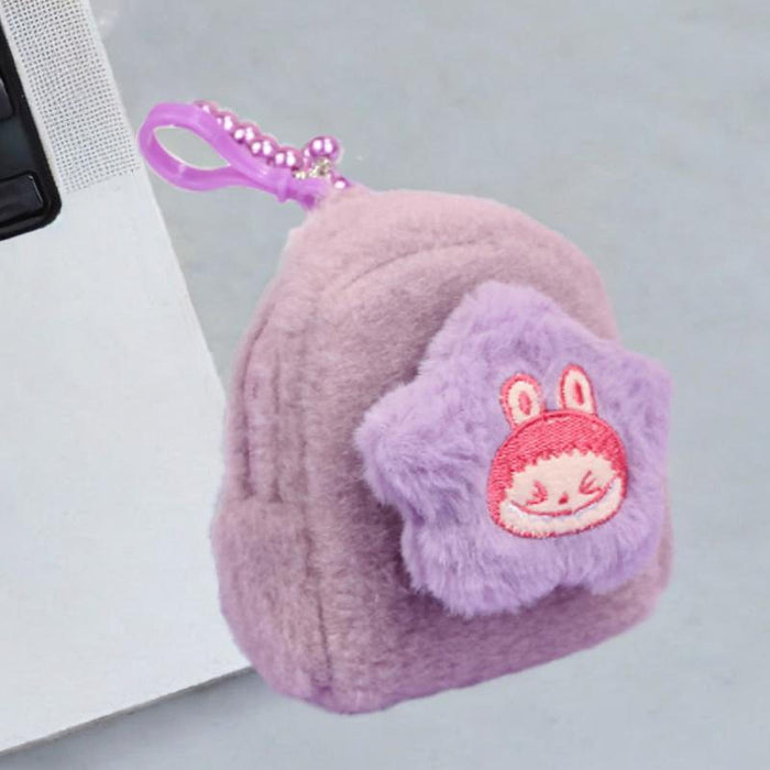 Cartoon Plush Purse Lightweight Girls Wallet for Dating Gifts Party Supplies Purple