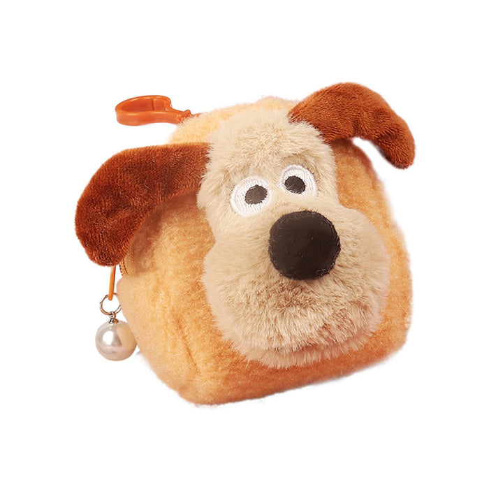 Plush Dog Purse Women Wallet Lightweight Pouch for Commuting Dating Shopping BackpackShape9x9.5cm