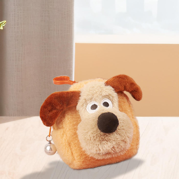 Plush Dog Purse Women Wallet Lightweight Pouch for Commuting Dating Shopping BackpackShape9x9.5cm