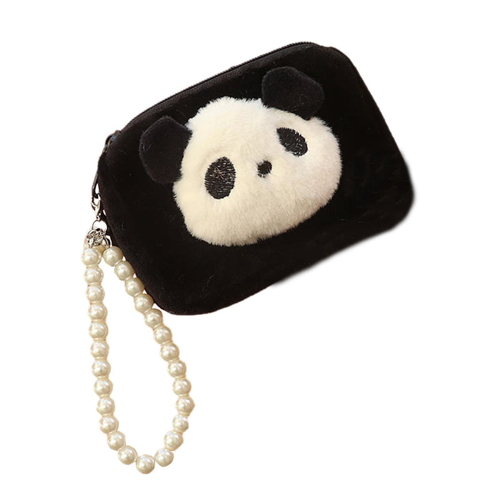 Panda Money Purse Organizer Small Mini Plush Wallet for Shopping Travel Square