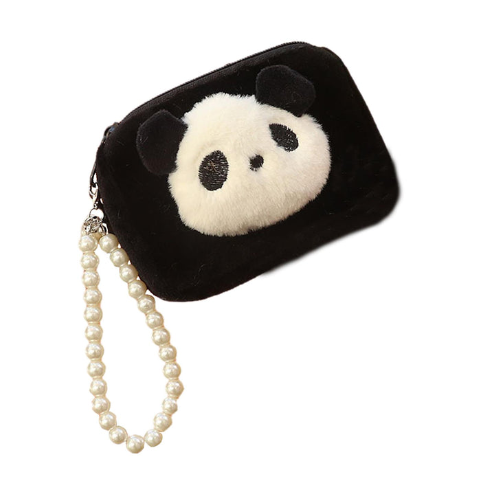 Panda Money Purse Organizer Small Mini Plush Wallet for Shopping Travel Square