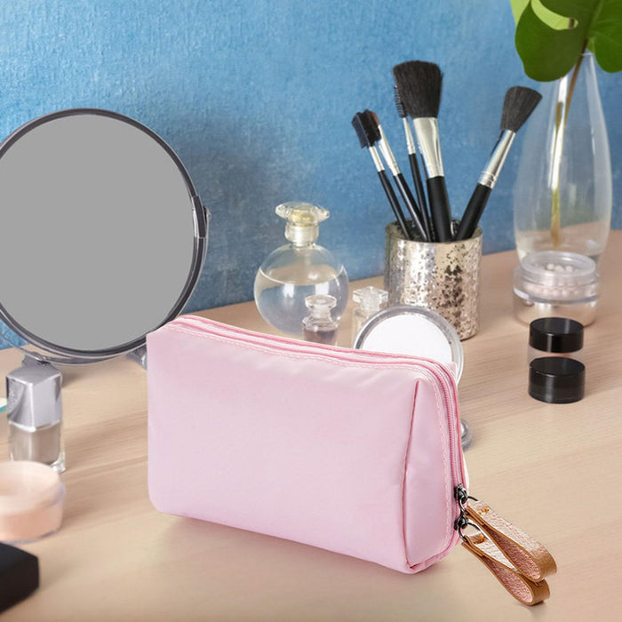 Travel Makeup Bag Lightweight Cosmetic Organizer for Vanity Commuting Travel Pink