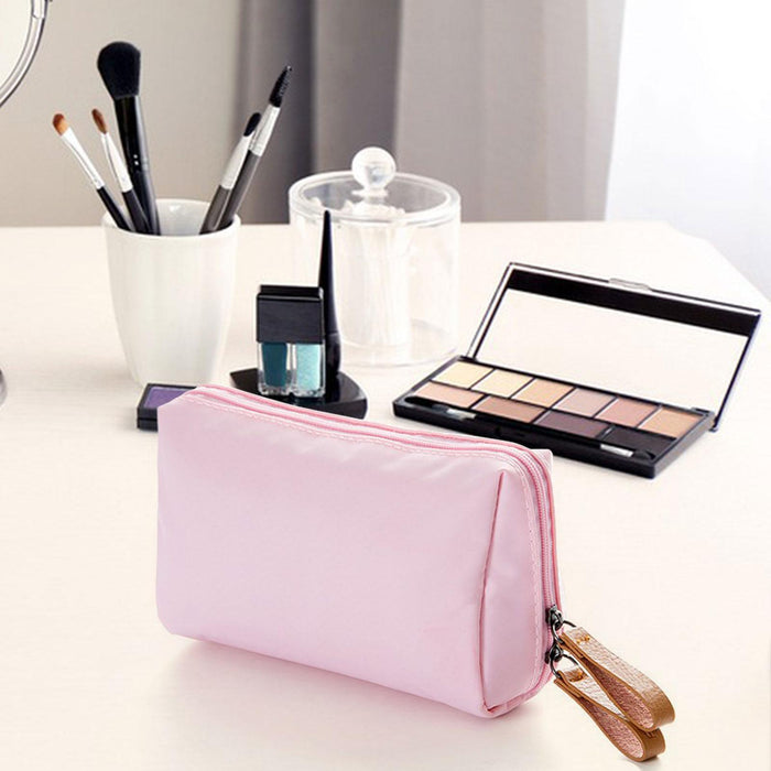 Travel Makeup Bag Lightweight Cosmetic Organizer for Vanity Commuting Travel Pink