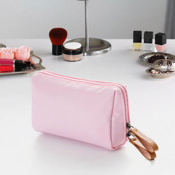 Travel Makeup Bag Lightweight Cosmetic Organizer for Vanity Commuting Travel Pink