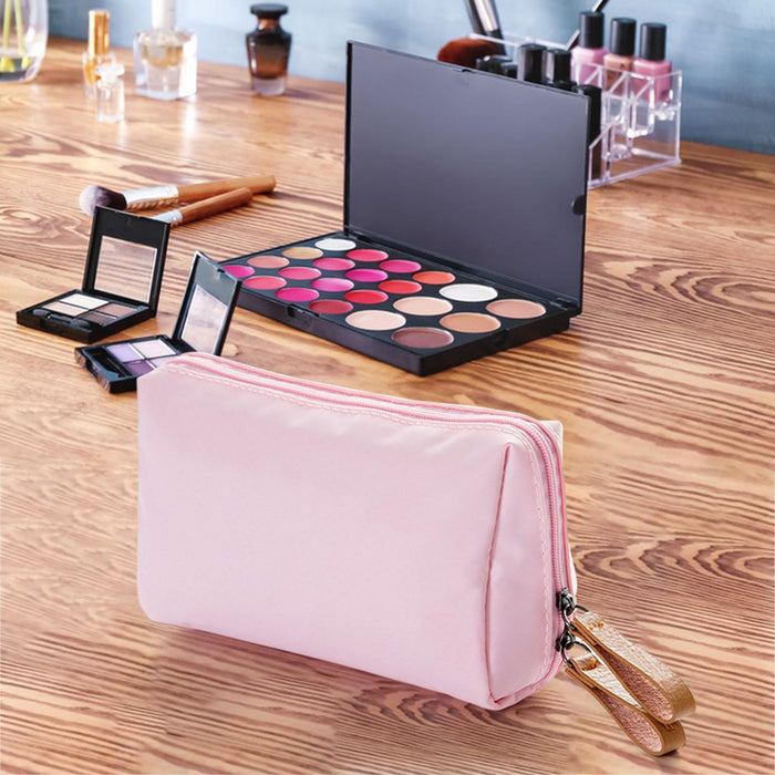 Travel Makeup Bag Lightweight Cosmetic Organizer for Vanity Commuting Travel Pink