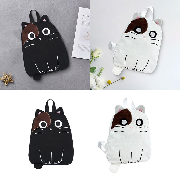 Canvas Backpack Wallet Cute Shoulder Bag for Shopping Decoration Anniversary Black