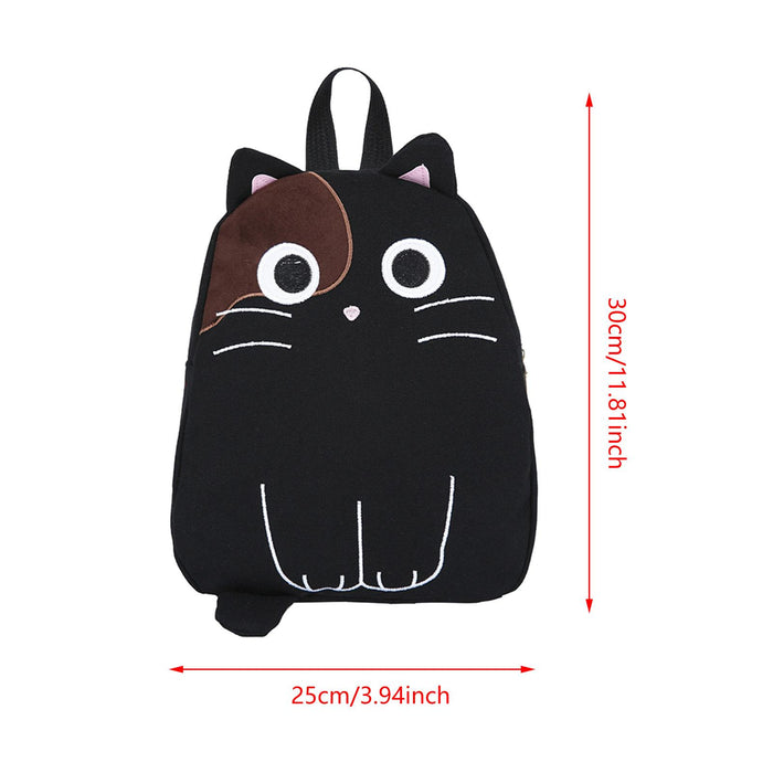 Canvas Backpack Wallet Cute Shoulder Bag for Shopping Decoration Anniversary Black