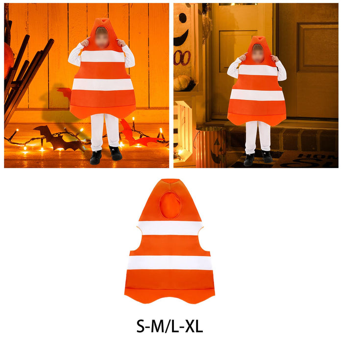 Traffic Cone Costume Festival Kids Halloween Costume for Children Girls Boys S to M