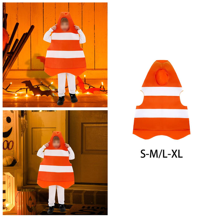 Traffic Cone Costume Festival Kids Halloween Costume for Children Girls Boys S to M