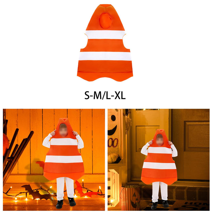 Traffic Cone Costume Festival Kids Halloween Costume for Children Girls Boys S to M