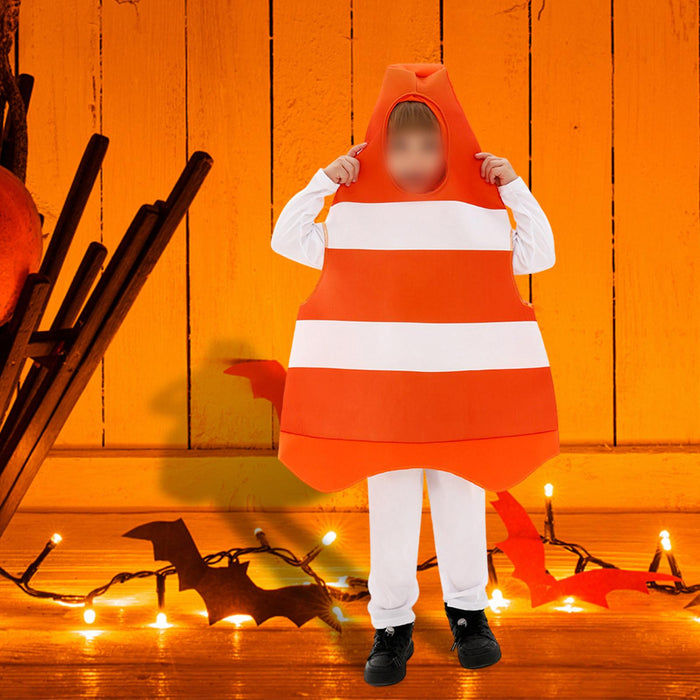 Traffic Cone Costume Festival Kids Halloween Costume for Children Girls Boys S to M