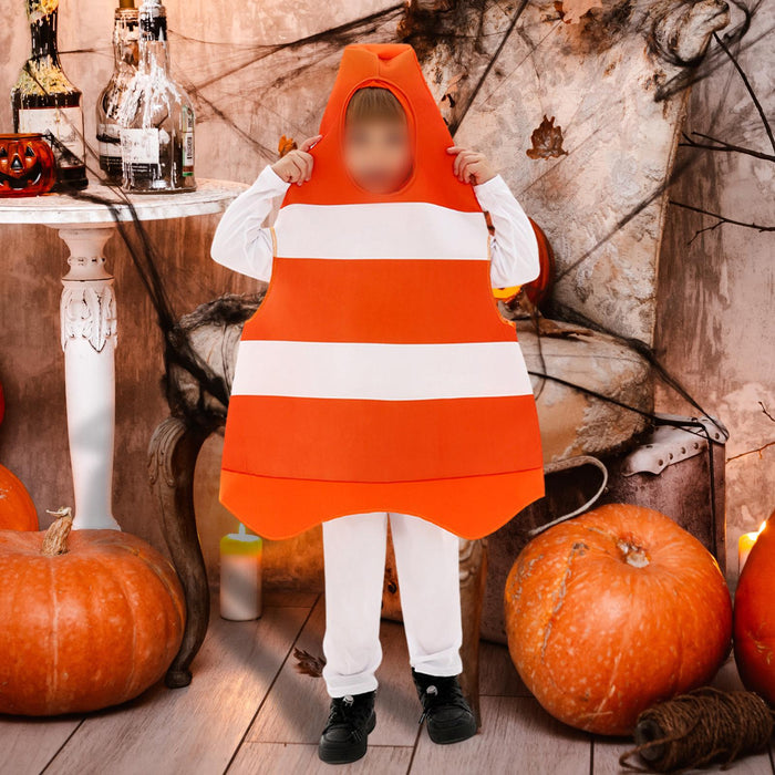 Traffic Cone Costume Festival Kids Halloween Costume for Children Girls Boys S to M