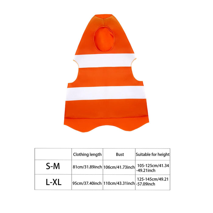 Traffic Cone Costume Festival Kids Halloween Costume for Children Girls Boys S to M