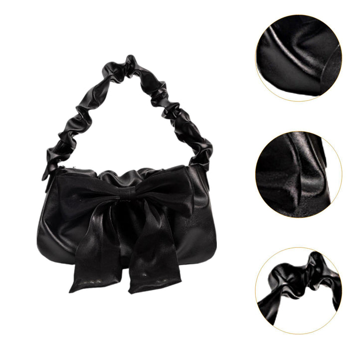 Womens Bow Tie Handbag Tote Bag PU Shoulder Purse for Spring Summer Vacation