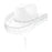 Women Cowboy Hat Casual Adults with Adjustable Chin Strap Sun Protection Hat White