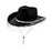 Women Cowboy Hat Casual Adults with Adjustable Chin Strap Sun Protection Hat Black