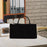 Suede Tote Bag for Women Simple Portable Fashion Purse Work Bag Faux Leather Black