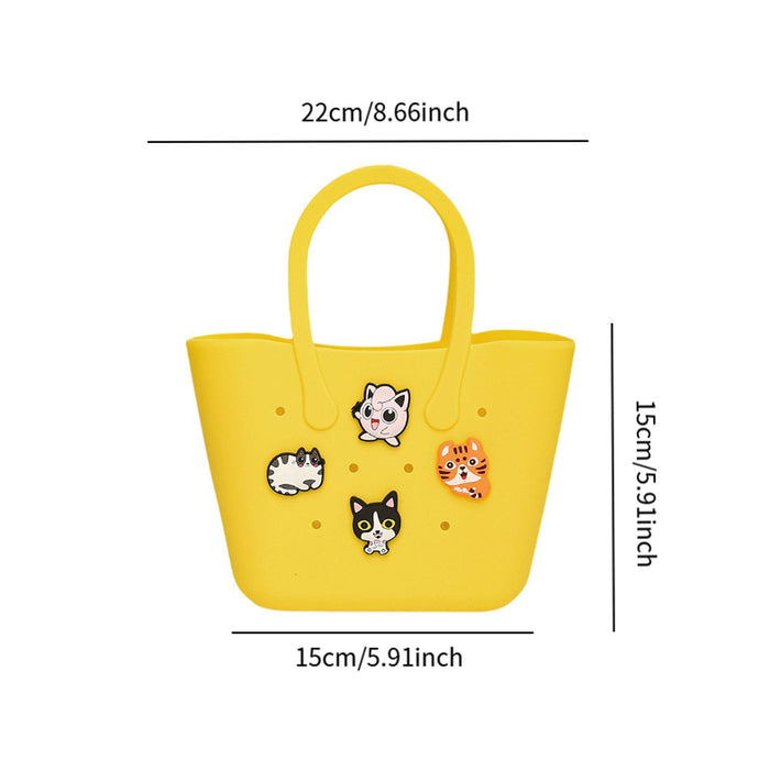 Beach Hole Bag Waterproof Travel Bag Handbag Summer Portable Shopping Basket Yellow