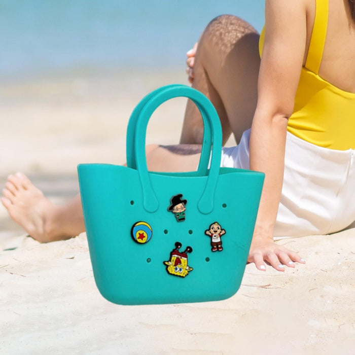 Beach Hole Bag Waterproof Travel Bag Handbag Summer Portable Shopping Basket Green