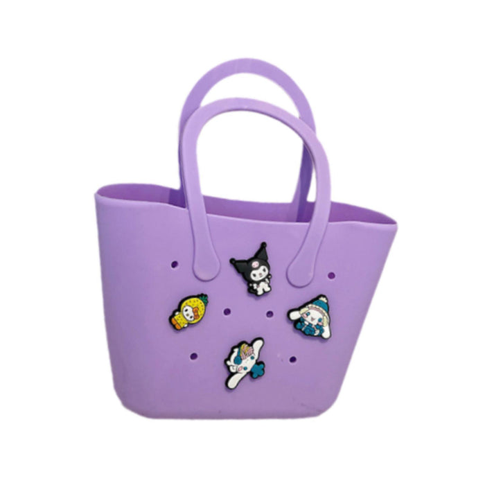 Beach Hole Bag Waterproof Travel Bag Handbag Summer Portable Shopping Basket Violet