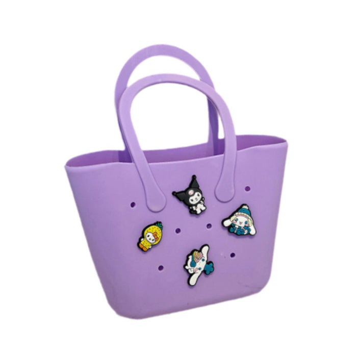 Beach Hole Bag Waterproof Travel Bag Handbag Summer Portable Shopping Basket Violet