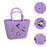 Beach Hole Bag Waterproof Travel Bag Handbag Summer Portable Shopping Basket Violet