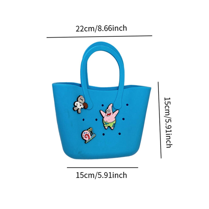 Beach Hole Bag Waterproof Travel Bag Handbag Summer Portable Shopping Basket Blue