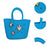 Beach Hole Bag Waterproof Travel Bag Handbag Summer Portable Shopping Basket Blue